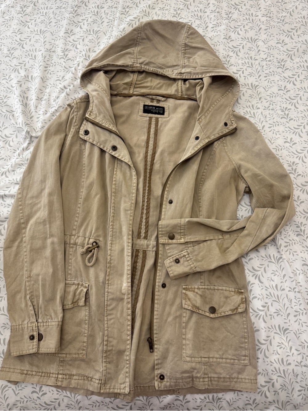 Cotton On Utility Hooded Jacket - Khaki